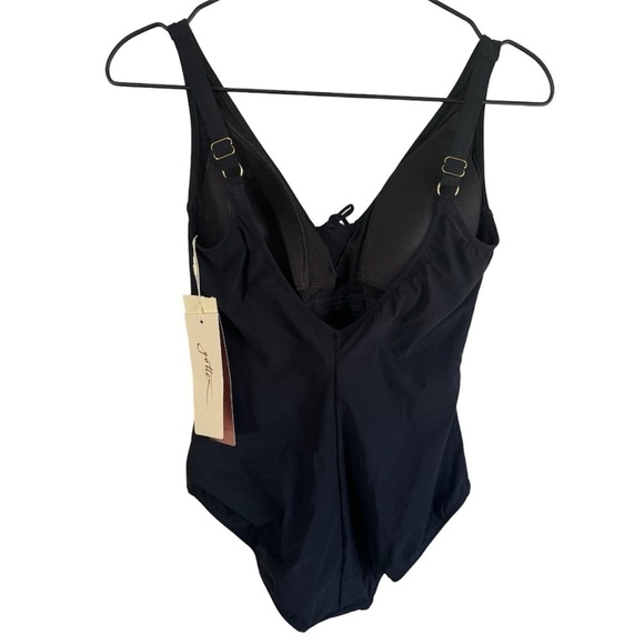 New! Gottex Golden‎ Touch One Piece V Neck Swimsuit - Picture 4 of 7